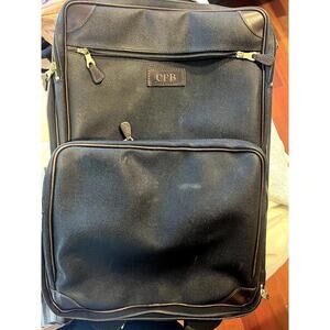 Vintage Leather Suitcase Mulholland Carry On Monogram CPB  22 x 14 x 9
